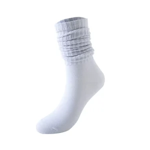 Spring Yoga Fitness Workouts Bulk Colorful Heat Transfer Custom Logo Scrunch Knit Breathable Ankle Crew Socks