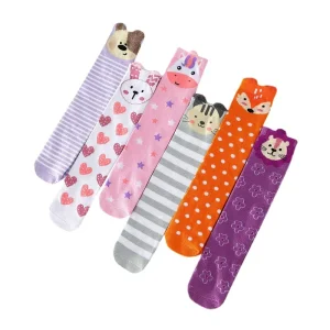 Spring and Autumn New Three dimensional Ear Animal Cartoon Children’s Calf Socks Cotton Knee High Kids Socks