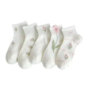 Spring and Summer Women’s Socks Thin Tulip Cotton Socks