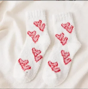 Standard Custom Color Winter Room Socks Girls Cute Print Design Soft Warm Terry One Size Ankle Anti Slip Body