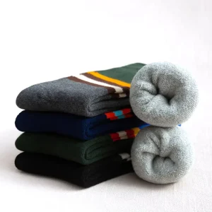 Stock 80% Cotton Terry Crew Breathable Casual Snow Socks Fashion Winter Thick Men Socks Unisex
