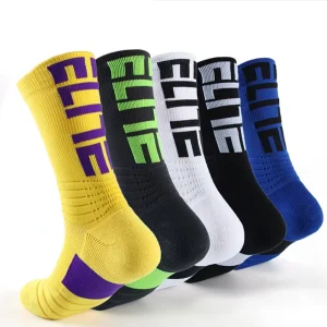 Stock Thick Terry Non slip Cushion Bottom Crew Calcetines Elite Sport Socks Men Basketball Custom Socks Winter Knitted Regular