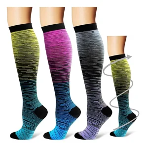Stocking Gradient Compression Mixed Color Men’s Women’s Mid tube Sports Nylon Socks