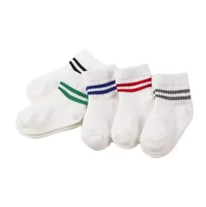 Stripes White Baby Socks Kids Tube Children Jacquard Crew New Born Sock Comfort Breathable