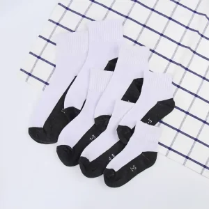 Student Teenager Socks Crew Sport Cotton and Polyester White and Black School Socks