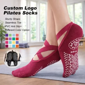 Stylish And New Silicon Non slip Breathable Indoor Fitness Bandage No Show Socks Women’s Yoga Socks