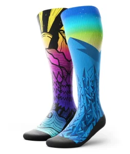 Sublimation Printed Compression Socks Custom Design Men Women 20 30 Mmhg Knee High Athletic Sports Socks