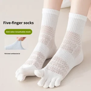 Summer Body Logo Woman Crew Socks Thin Mesh Breathable Casual Anti Odor Seamless Toe Socks
