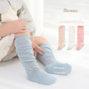 Summer Breathable Casual Cartoon Baby Crew Socks Hollow Out Mesh Toddler Long Soft Cotton Infant Stockings Boys Girls