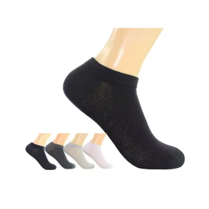 Summer Casual White Black Stockings Men’s Solid Mesh Ankle Socks Breathable Short Size