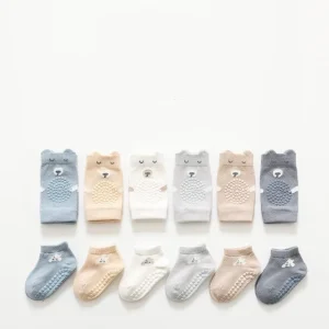 Summer Children’s Knee Pads Baby Socks Sets Safe Crawling Baby Grip Socks Sports Protection Knee Pads for Baby