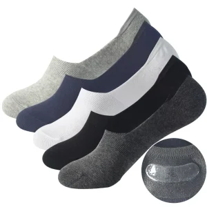 Summer Cotton No Show Socks With Silicone Thin Custom Logo Invisible Socks for Men