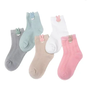 Summer Dress Orange Cute New Born Baby Original Combed Organic Cotton Infant Socks for Boys Girl