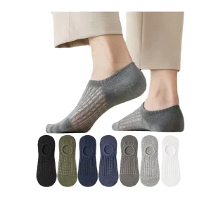 Summer Heat Resistant Sporty White Breathable No Show Thin Anti Bacterial Casual Unisex Socks Bottom (Spandex/Polyester/Cotton)