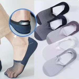 Summer Ice Silk Invisible Boat Socks Thin Non slip No Show Socks for Men