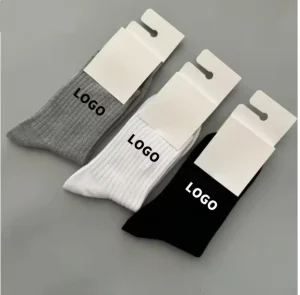 Summer Knitted Two Tone Color Block Football Crew Socks Contrast Cuff Terry Cushion Thick No Show Anti Slip Custom Printed Logo