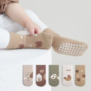 Summer New Baby Floor Cute Cartoon Tape Design Socks Indoor Warm Children’s Mid calf Walking Baby Socks