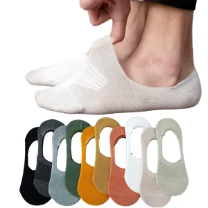 Summer Plain Color Invisible Socks Casual Cotton No Show Socks for Men