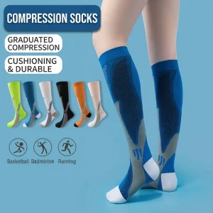 Summer Print Sports Compression Socks Men Women Calf Length Running Fitness Yoga Pilates Hiking Elastic Bulk