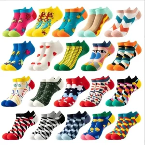 Summer Sweet Colorful Fruit Knitting Custom Cotton Design Women Ankle Socks Short Breathable