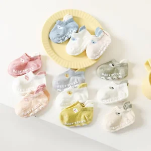 Summer Thin Cotton Baby Floor Socks Set Anti-slip Toddler Children Boat Baby Boys Girls Socks