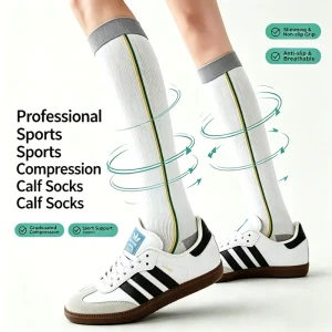 Summer Thin Graduated Compression Socks Breathable Seamless Calf Socks Silicone Non Slip Outdoor Fitness Sports Socks