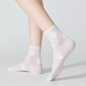 Summer Thin Mesh Socks for Children Breathable Knitted Baby Midtube Cute Dress Style Class a Cartoon Design