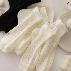 Summer Thin Solid Color Cotton Socks for Women Low Cut Boat Style Lace Trim Breathable Anti-Odor Non-Slip Heel Design