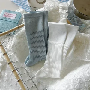 Summer Thin Vertical Cotton Socks Breathable and Odor resistant 200N Knitted Cotton Socks