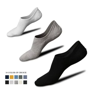Summer Thin Visibility Ankle No Show Anti-slip Gel Non Slip Men Cotton Socks