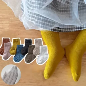 Summer Toddler Infant Pointelle Eyelet Soft Cotton Thin Mesh Socks Morandi Solid Color Versatile for Kids