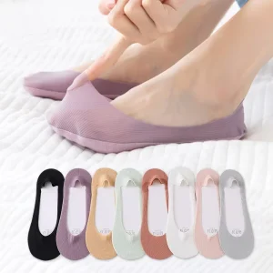 Summer Women Socks Breathable No Show Socks Ice Silk Invisible Socks