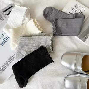 Summer Women’s Ballet Style Socks Five Colors Mesh Breathable Cotton Stockings
