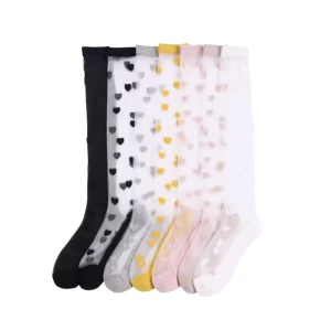 Summer Women’s Lace Knee High Socks Black White Fishnet Mesh Lace Transparent Women Socks