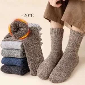 Super Warm Men Winter Socks Mid tube Anti cold Snow Thick Wool Terry Cushioned Crew Thermal Socks