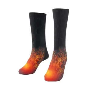THETA Top Quality Advanced Full Cushion Winter Warmest WOOL Electric Heated Thermal Socks Brand Sport Socks