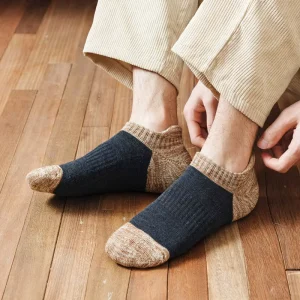 Terry Cushioned Bottom Anti Slip Breathable Low Cut Running Hiking Liner Socks
