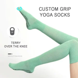 Terry Cushioned Soles Women Yoga Anti slip Pilates Long Grip Socks