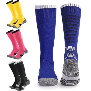 Terry-lined Football Socks Thickened Non slip Sole Long-length High-top Athletic Design Seamless Construction for Boys Girls