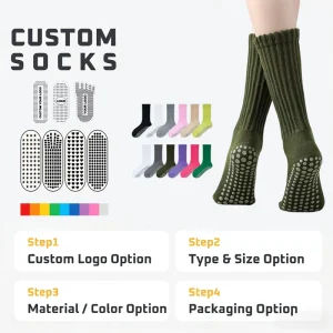 Thermal Anti-Bacterial Breathable Crew Socks with Extra Wide Silicone Band Custom Patch Logo for Spring Outdoor