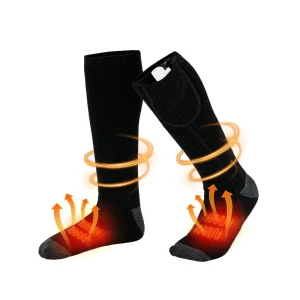 Thermal Customized Heated Socks for Hunting Fishing Camping Skiing Rider Winter Sports Dot Pattern Cuff Bottom Body
