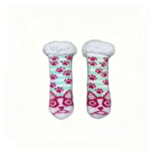Thermal Sherpa Lined Cute Crew Winter Knitted Disposable Girls Cabin Socks Gift Set Cartoon Reindeer