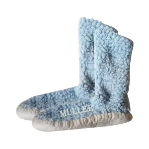 Thermal Slipper Socks Fuzzy Lined with Anti Slip Bottoms Solid Color Indoor Outdoor Wear