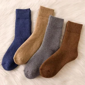 Thermal Terry Loop Blend Crew Socks Heavy Warm Mens Winter Socks for Cold Weather Outdoor