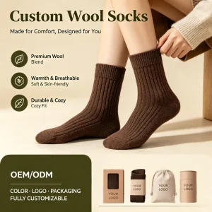 Thermal Thick Knitting Winter Warm Hiking Merino Wool Socks Crew Workout Athletic Men Socks Custom Socks