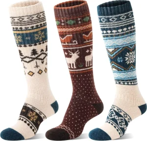 Thermal Winter Warm Thick Knee High Socks Custom Socks Outdoor Sport Wool Ski Socks for Skiing Snowboarding