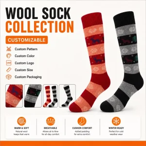 Thermal Wool Socks Breathable Winter Socks for Men and Women Daily Wear