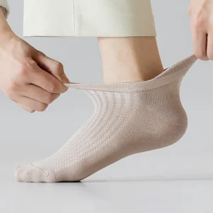Thick Bamboo Fiber Anti-bacterial Soft Solid Color Crew Men’s Socks Anti-slip Autumn