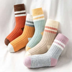 Thick Cotton Socks Autumn Breathable Sporty Colorful Striped Mid Calf Knee High Best Socks