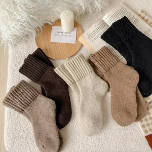 Thick Crew Socks Women’s Winter Thick Terry Fleece Casual Sweat Absorbent Warm Floor Socks for Women